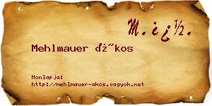 Mehlmauer Ákos névjegykártya